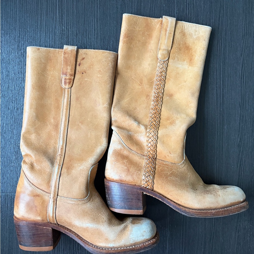 Tan Leather Women's Campus Boots, Frye style